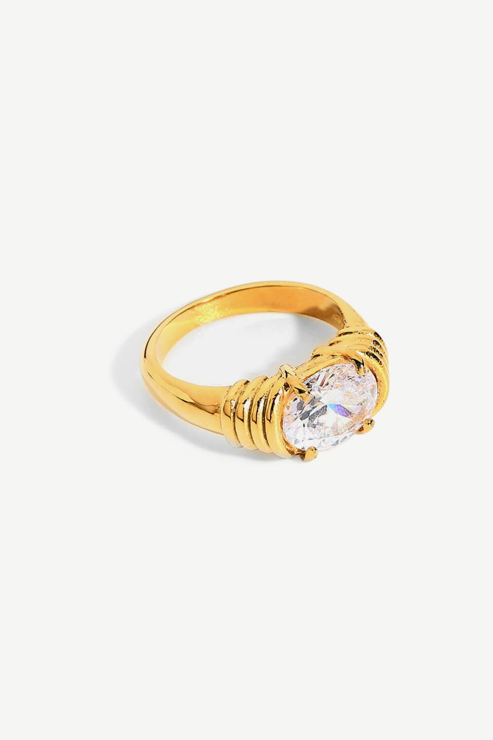 18K Gold Plated Zircon Ring - AllIn Computer