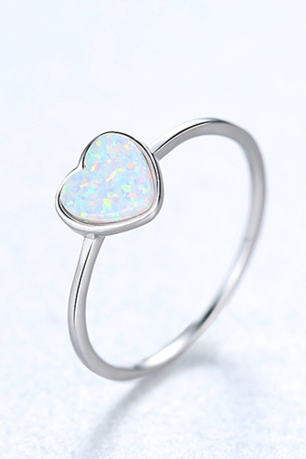 Opal Heart 925 Sterling Silver Ring - AllIn Computer
