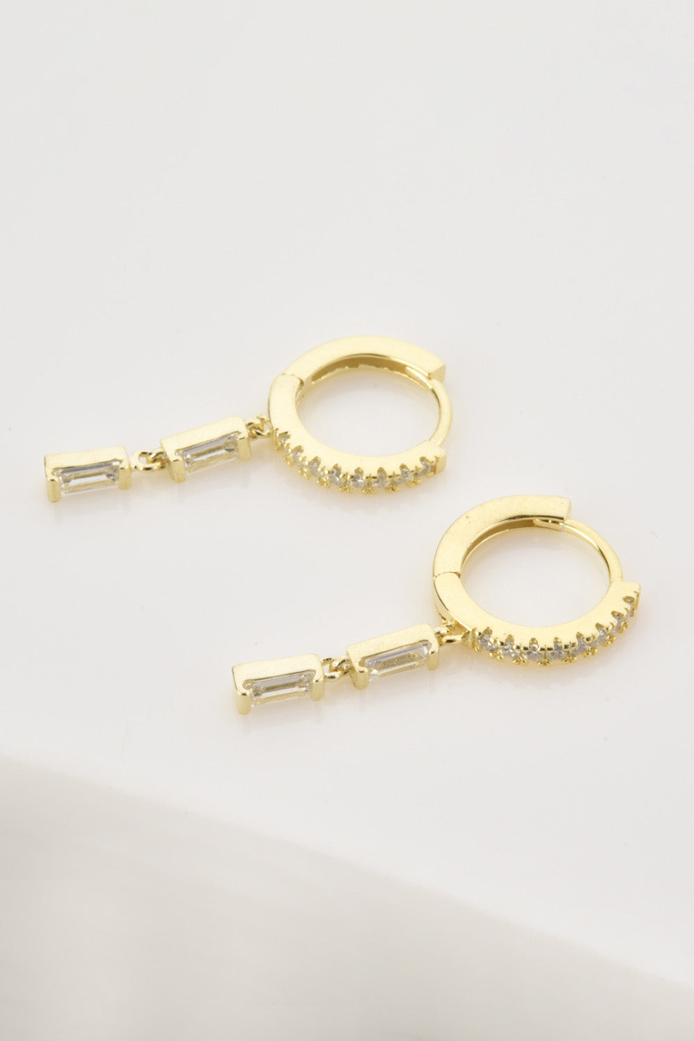 Zircon 925 Sterling Silver Drop Huggie Earrings - AllIn Computer