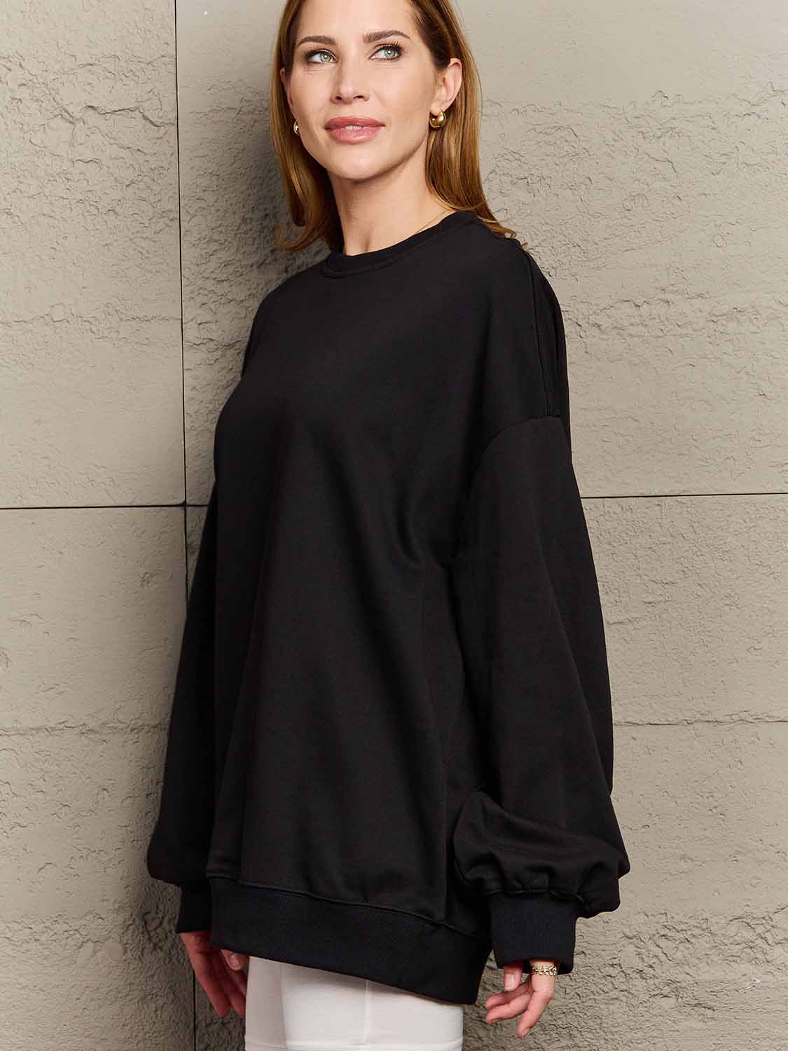 Simply Love Full Size Dropped Shoulder Sweatshirt - AllIn Computer