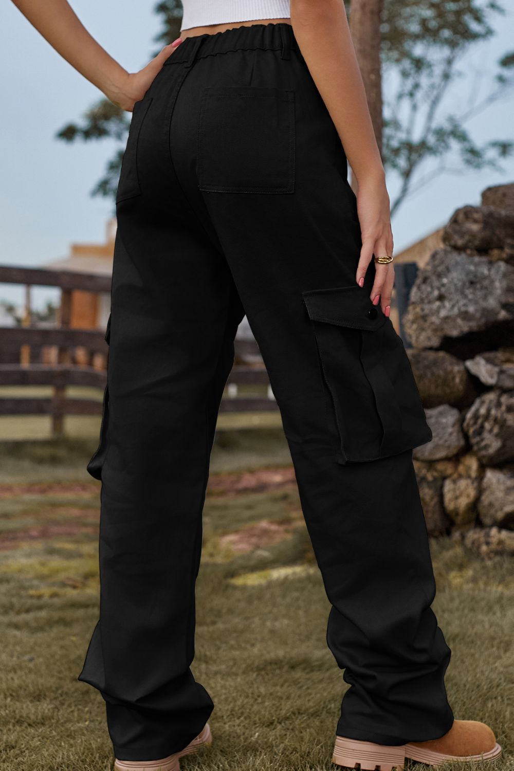 Loose Fit Long Jeans with Pockets - AllIn Computer