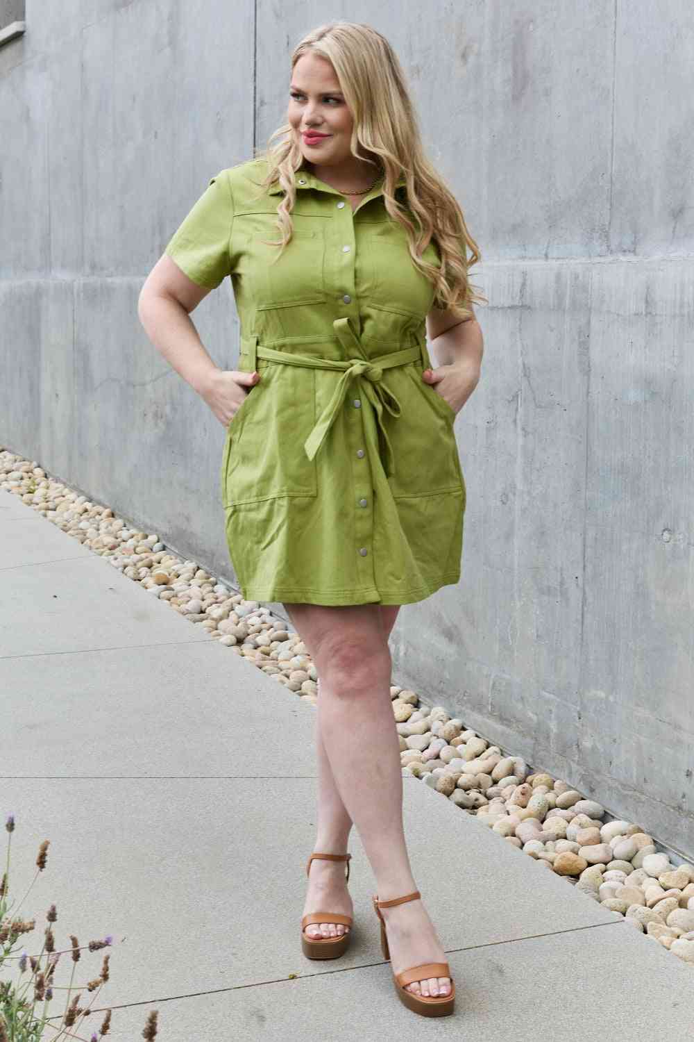 Jady By Jane Stick With Me Full Size Button Down Dress - AllIn Computer