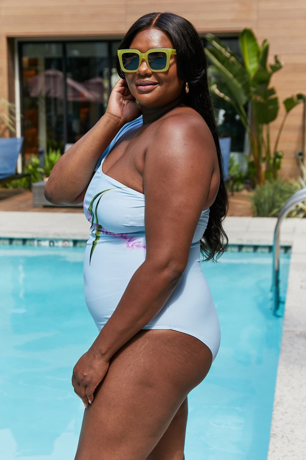 Marina West Swim Vacay Mode One Shoulder Swimsuit in Pastel Blue - AllIn Computer