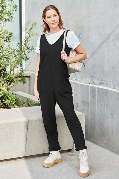 Double Take Full Size Sleeveless Straight Jumpsuit - AllIn Computer