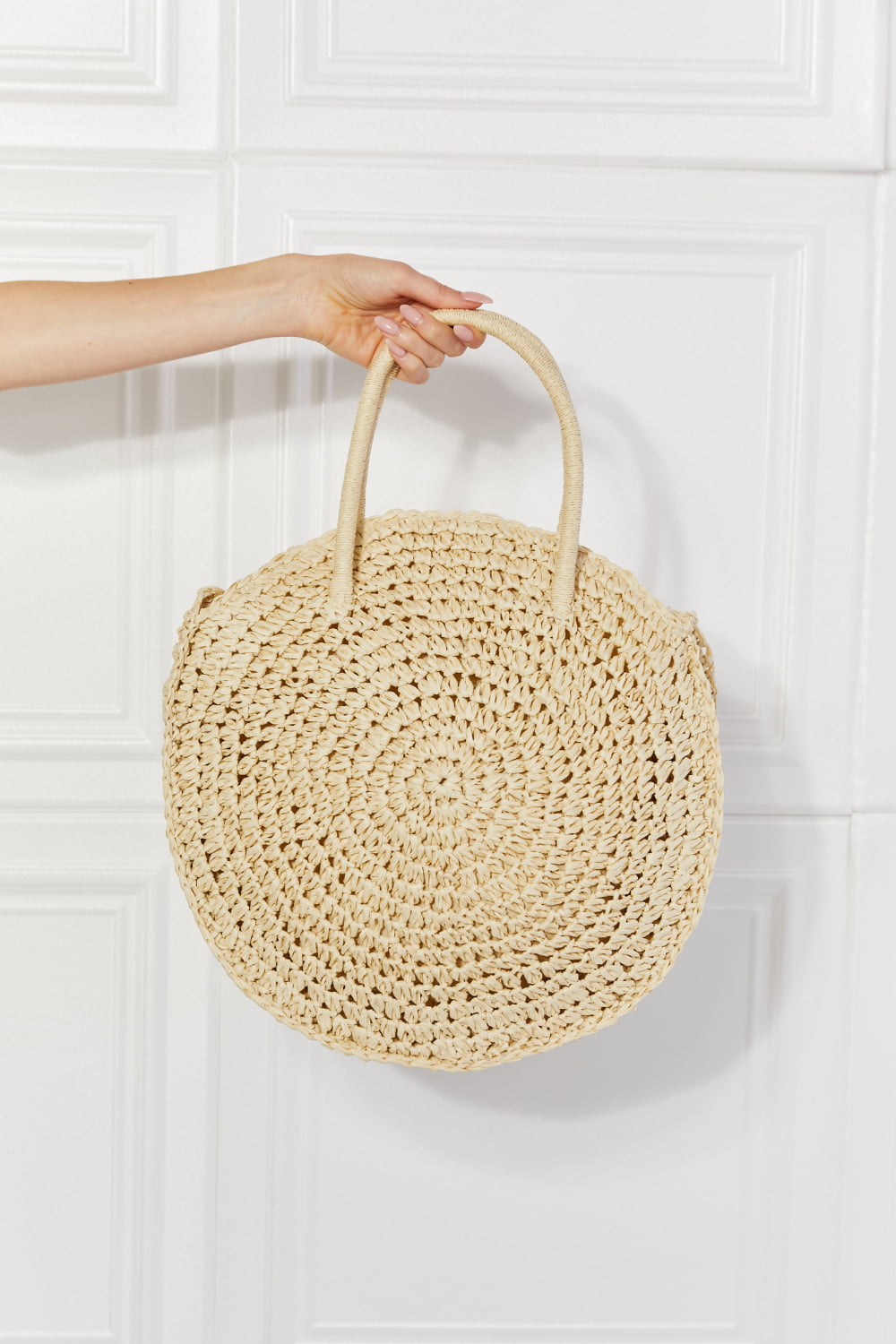 Justin Taylor Beach Date Straw Rattan Handbag in Ivory - AllIn Computer