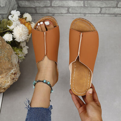 PU Leather Open Toe Sandals - AllIn Computer