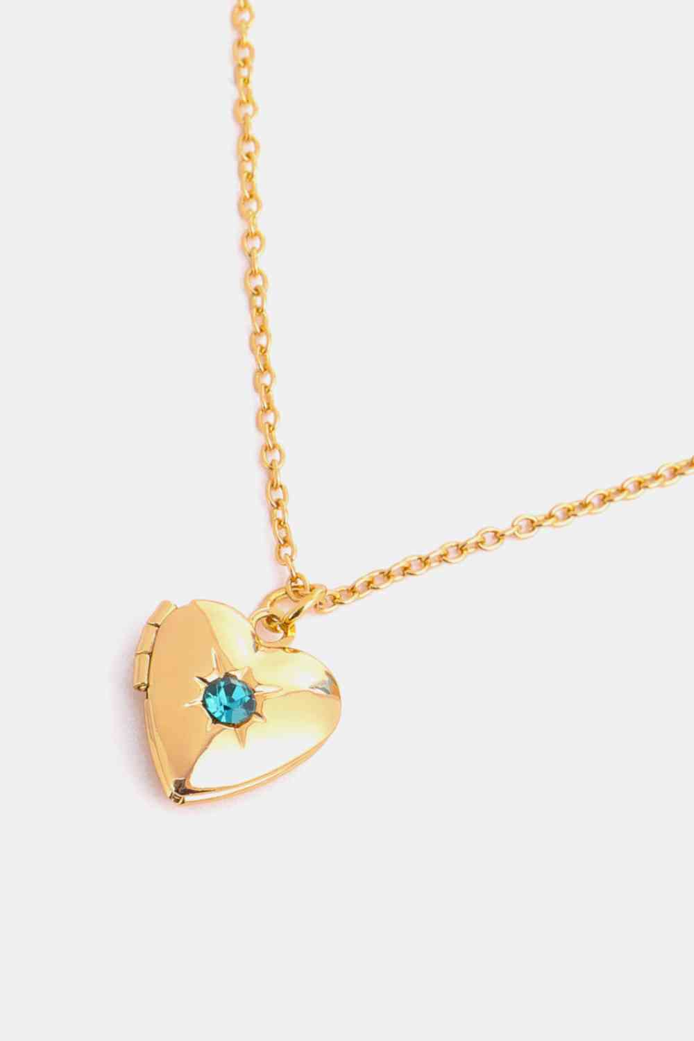 Zircon Heart Shape 14K Gold-Plated Pendant Necklace - AllIn Computer