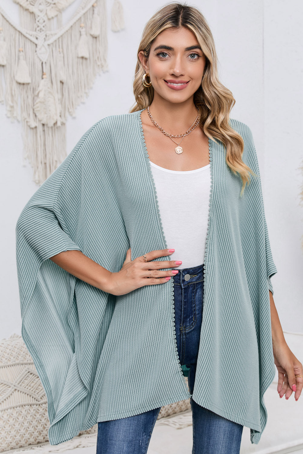 Open Front Dolman Sleeve Cardigan - AllIn Computer