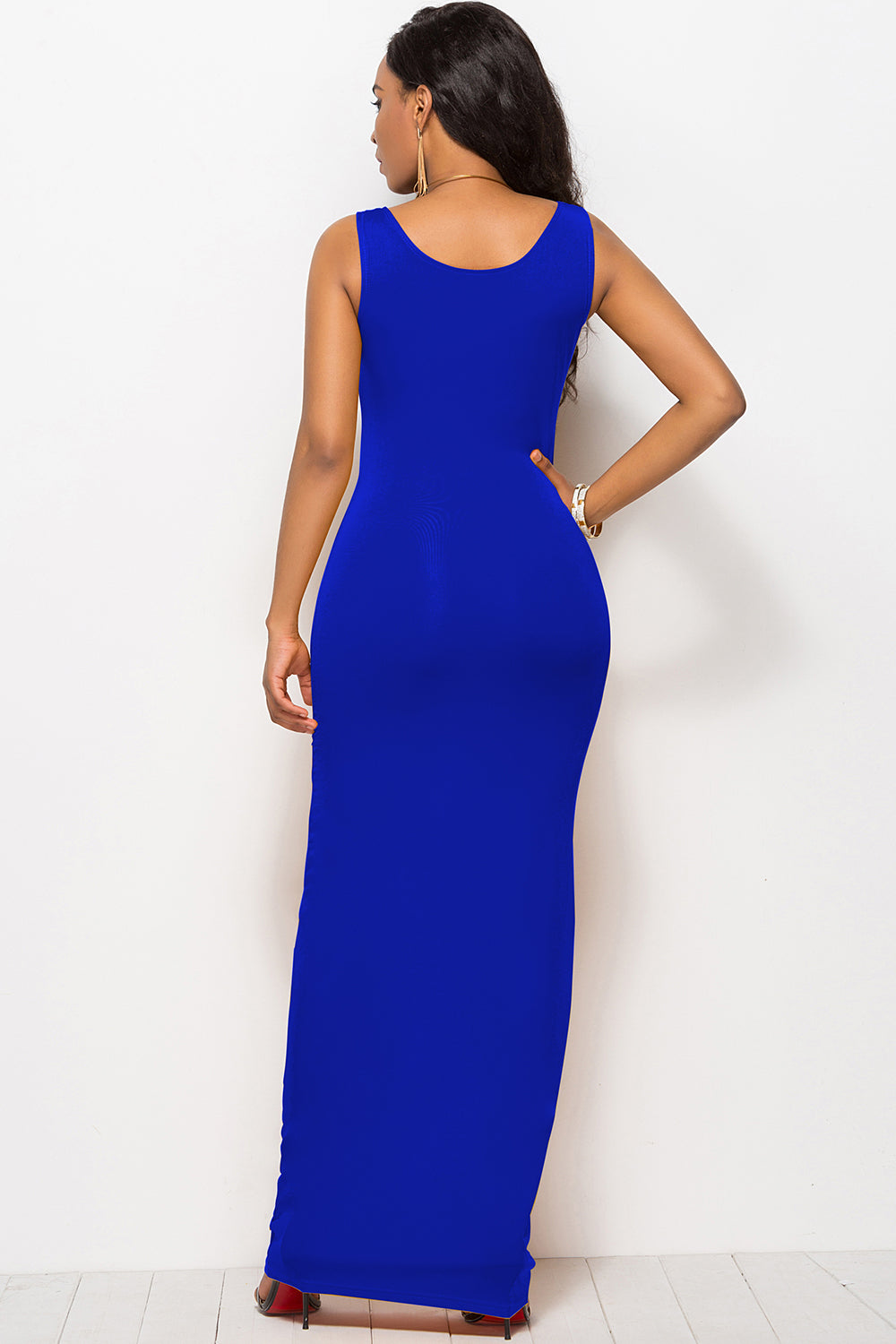 Scoop Neck Wide Strap Maxi Dress - AllIn Computer