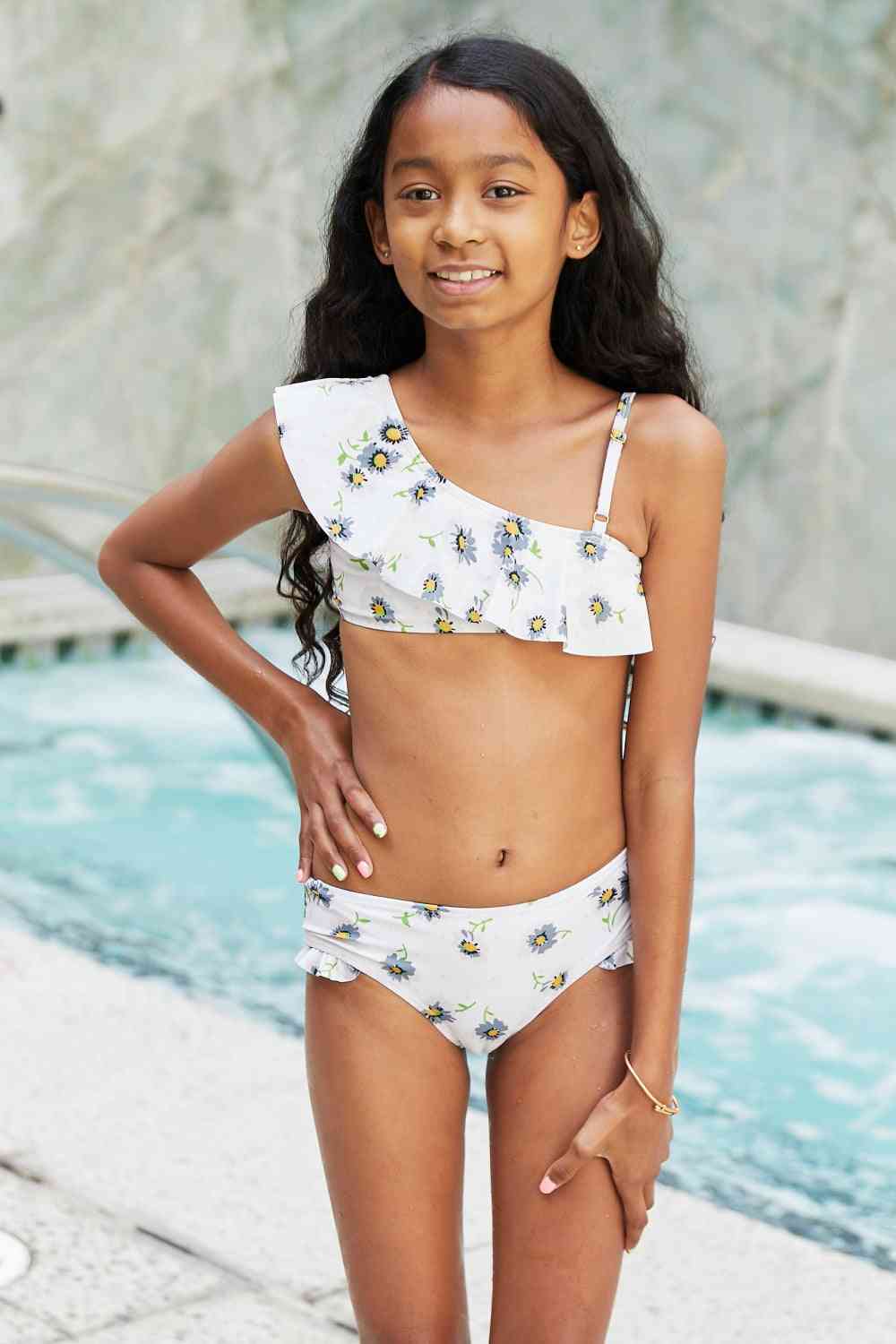 Marina West Swim Float On Asymmetric Neck Two-Piece Set in Daisy Cream - AllIn Computer