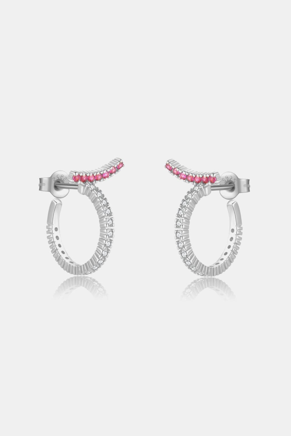 Inlaid Zircon 925 Sterling Silver C-Hoop Earrings - AllIn Computer