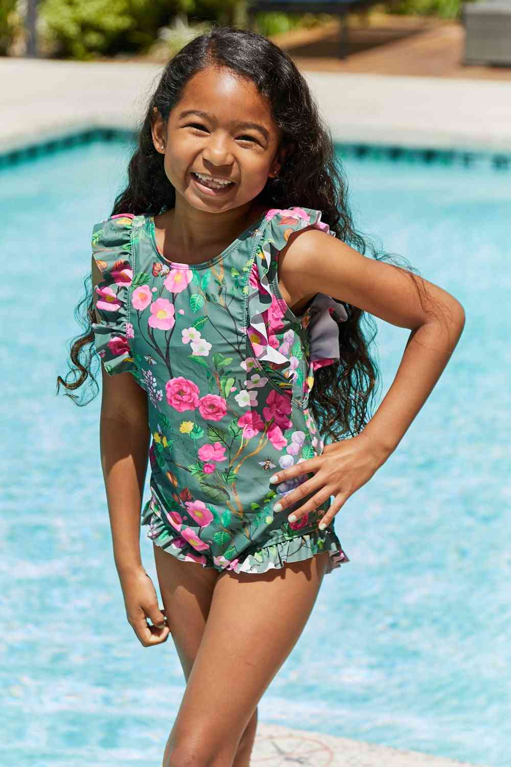 Marina West Swim Bring Me Flowers V-Neck One Piece Swimsuit In Sage - AllIn Computer