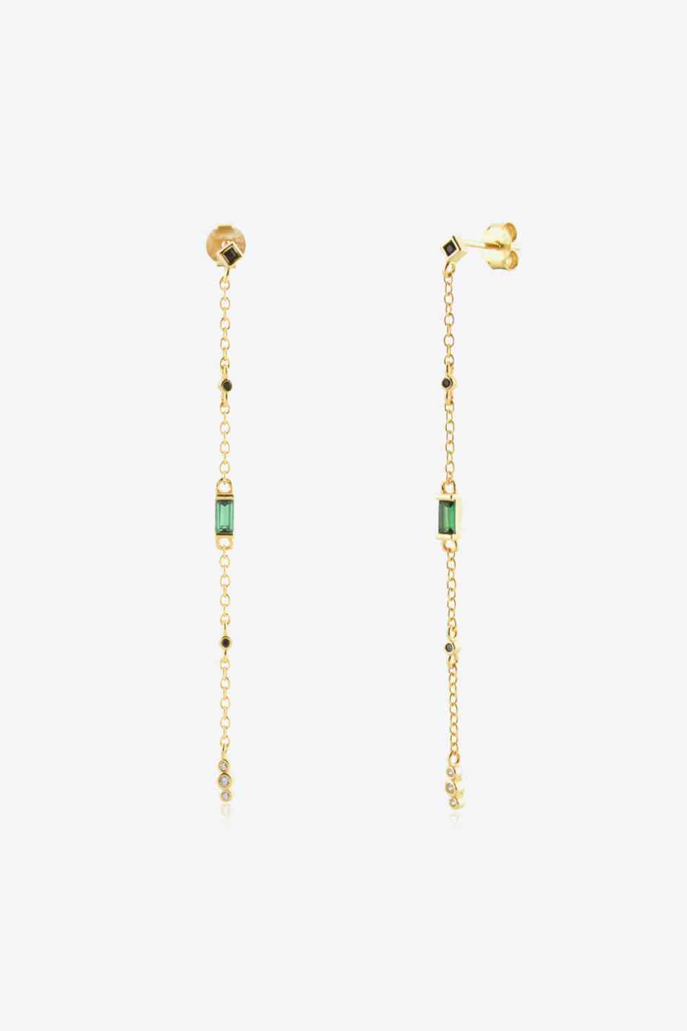 Inlaid Zircon 18K Gold-Plated Earrings - AllIn Computer