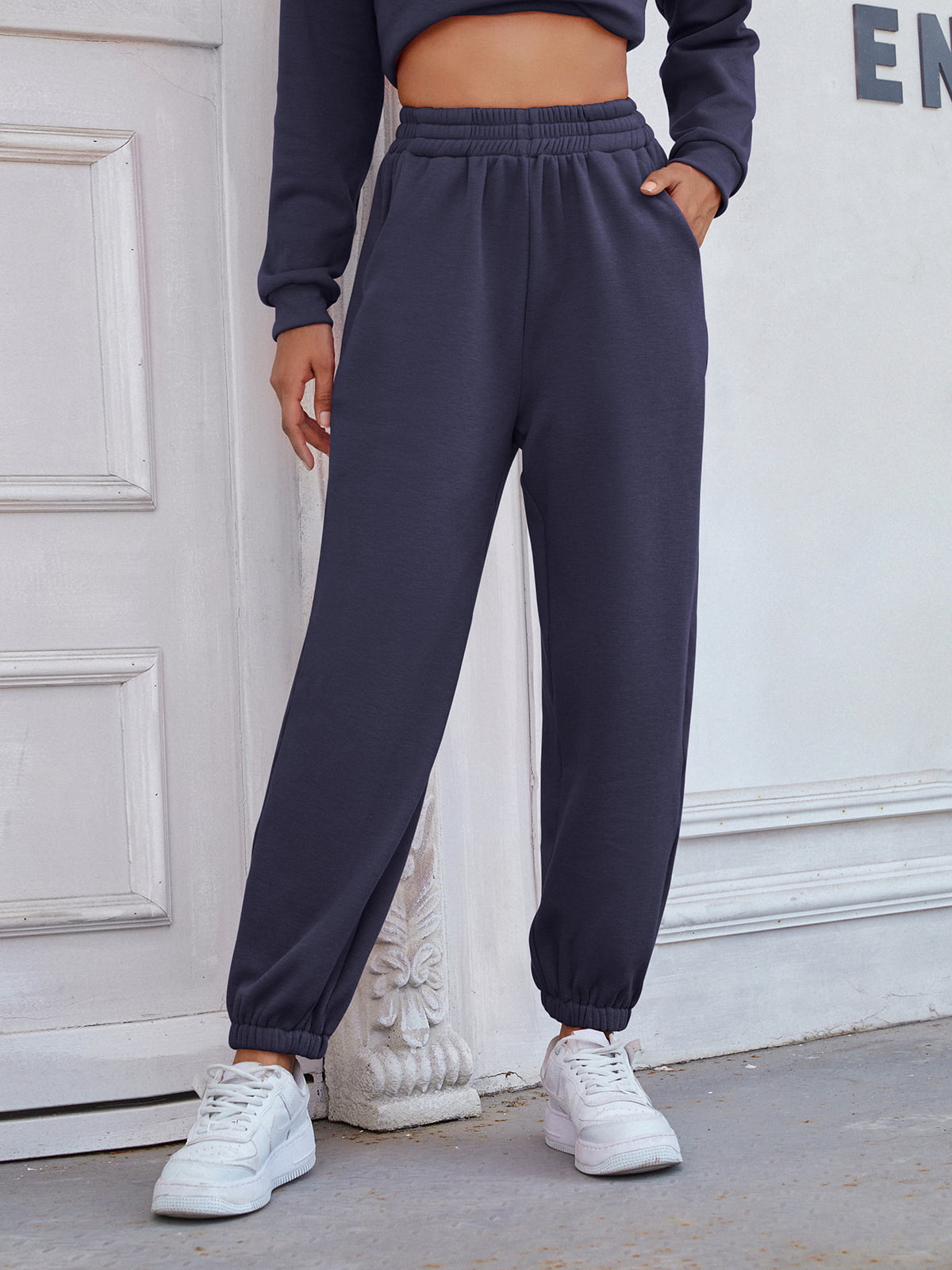 Elastic Waist Joggers with Pockets - AllIn Computer
