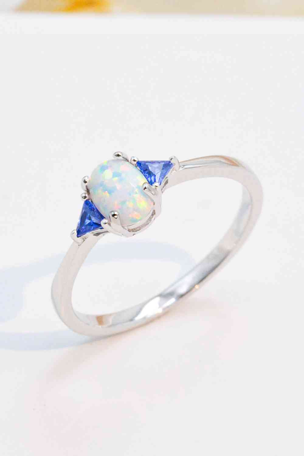 Contrast 925 Sterling Silver Opal Ring - AllIn Computer