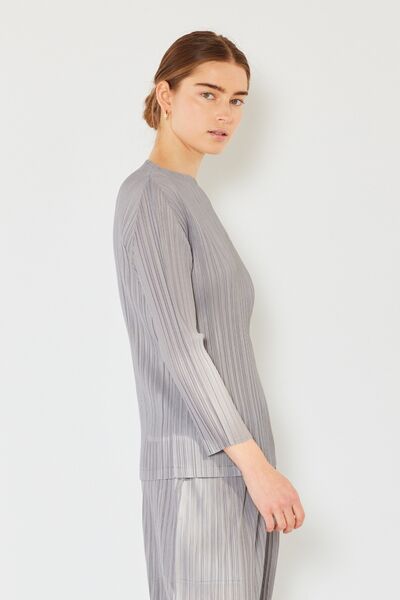 Marina West Swim Pleated Long Sleeve Boatneck Top - AllIn Computer