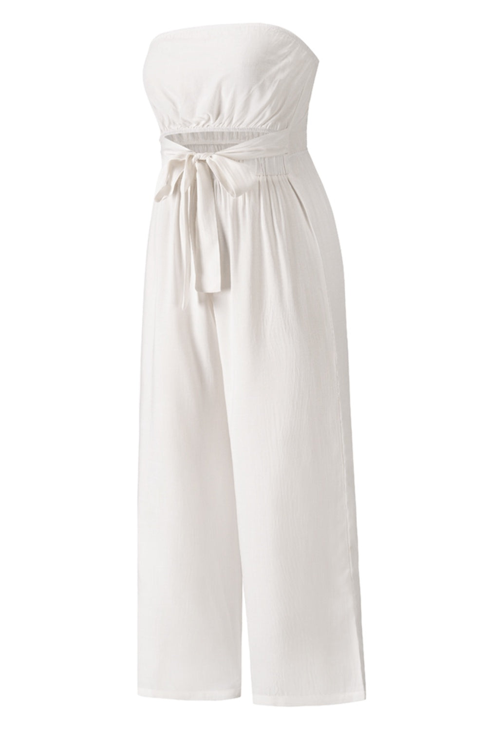 Tied Cutout Tube Wide Leg Jumpsuit - AllIn Computer