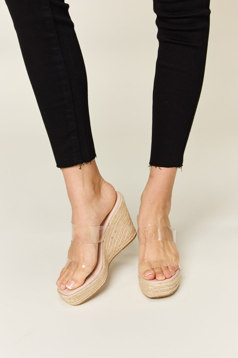Forever Link Clear Strap Espadrille Platform Wedge Sandals - AllIn Computer