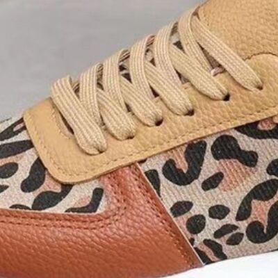 Tied Printed PU Leather Athletic Shoes - AllIn Computer