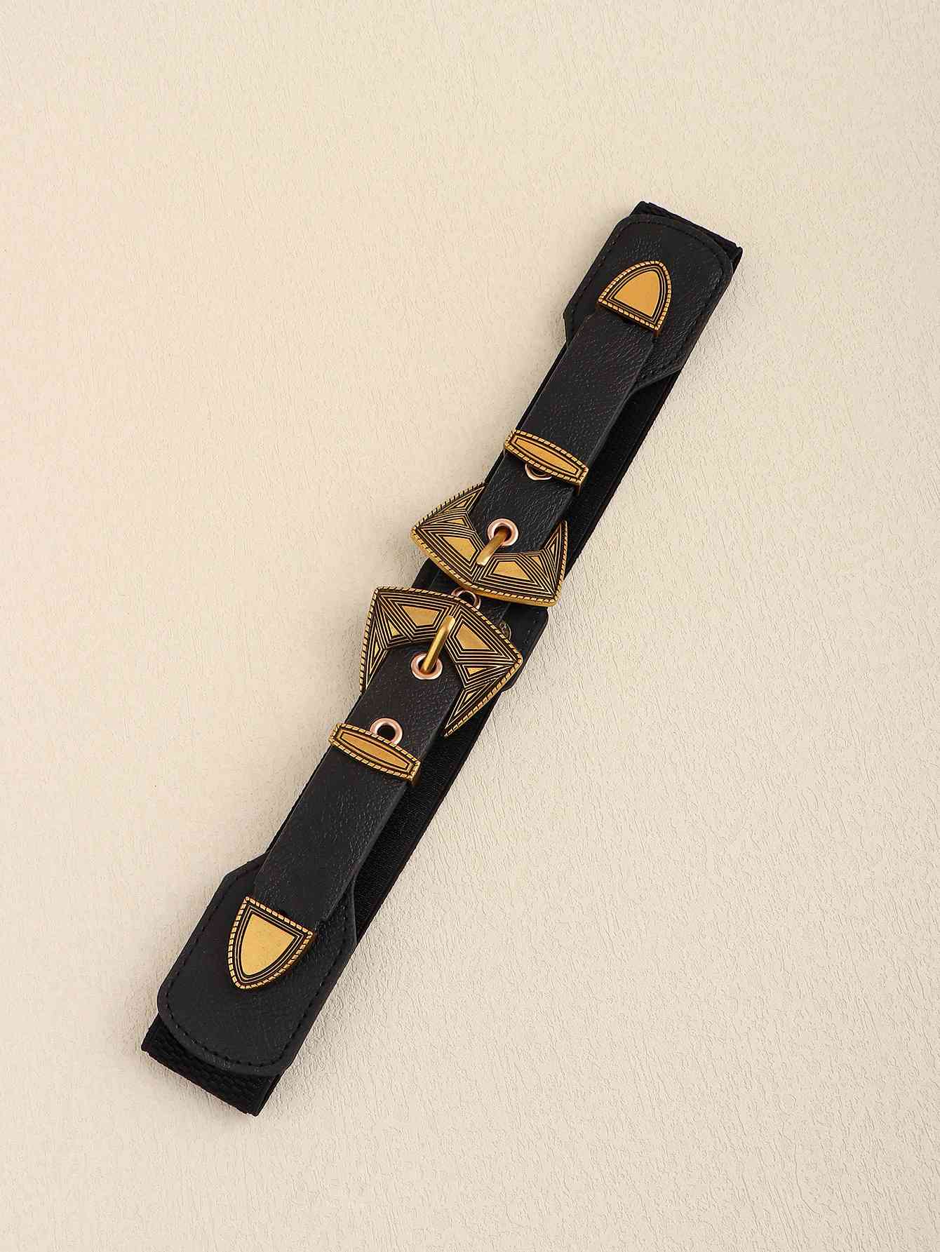 Double Buckle PU Leather Belt - AllIn Computer
