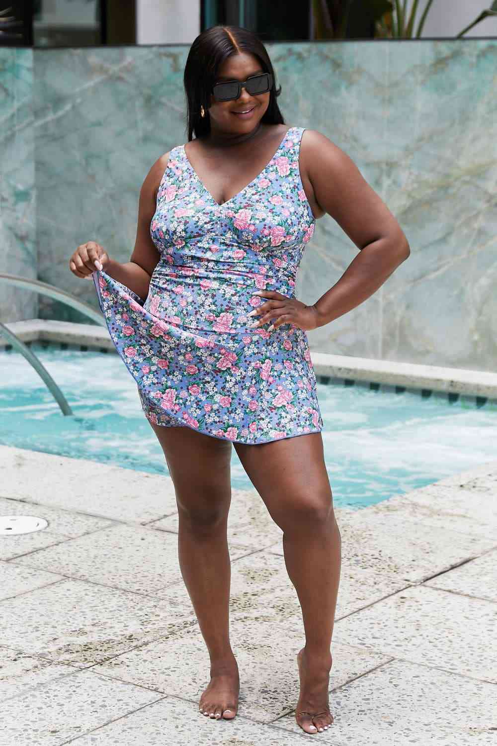 Marina West Swim Full Size Clear Waters Swim Dress in Rose Sky - AllIn Computer
