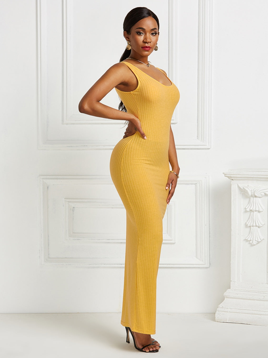 Scoop Neck Wide Strap Maxi Dress - AllIn Computer