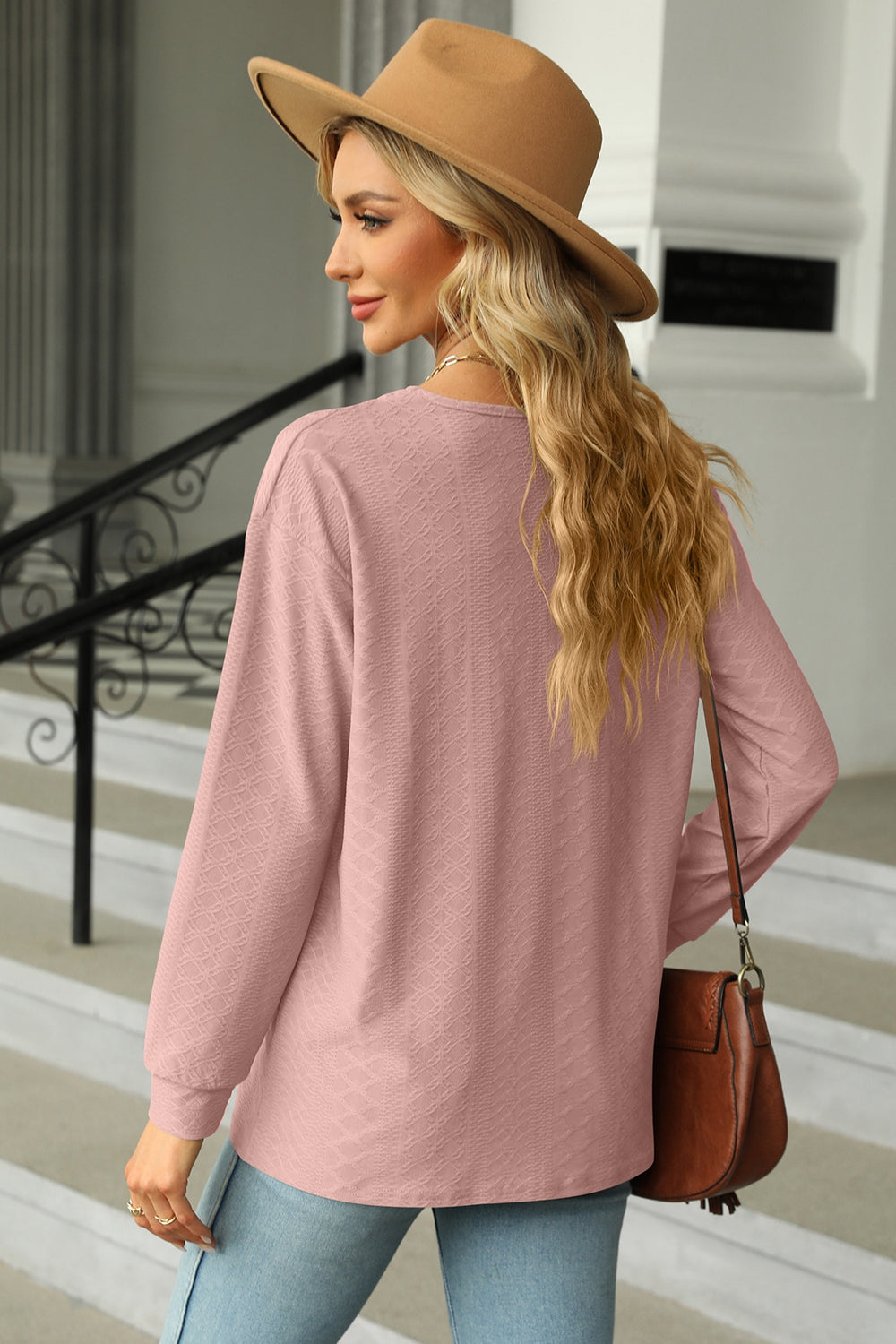 V-Neck Long Sleeve Blouse - AllIn Computer