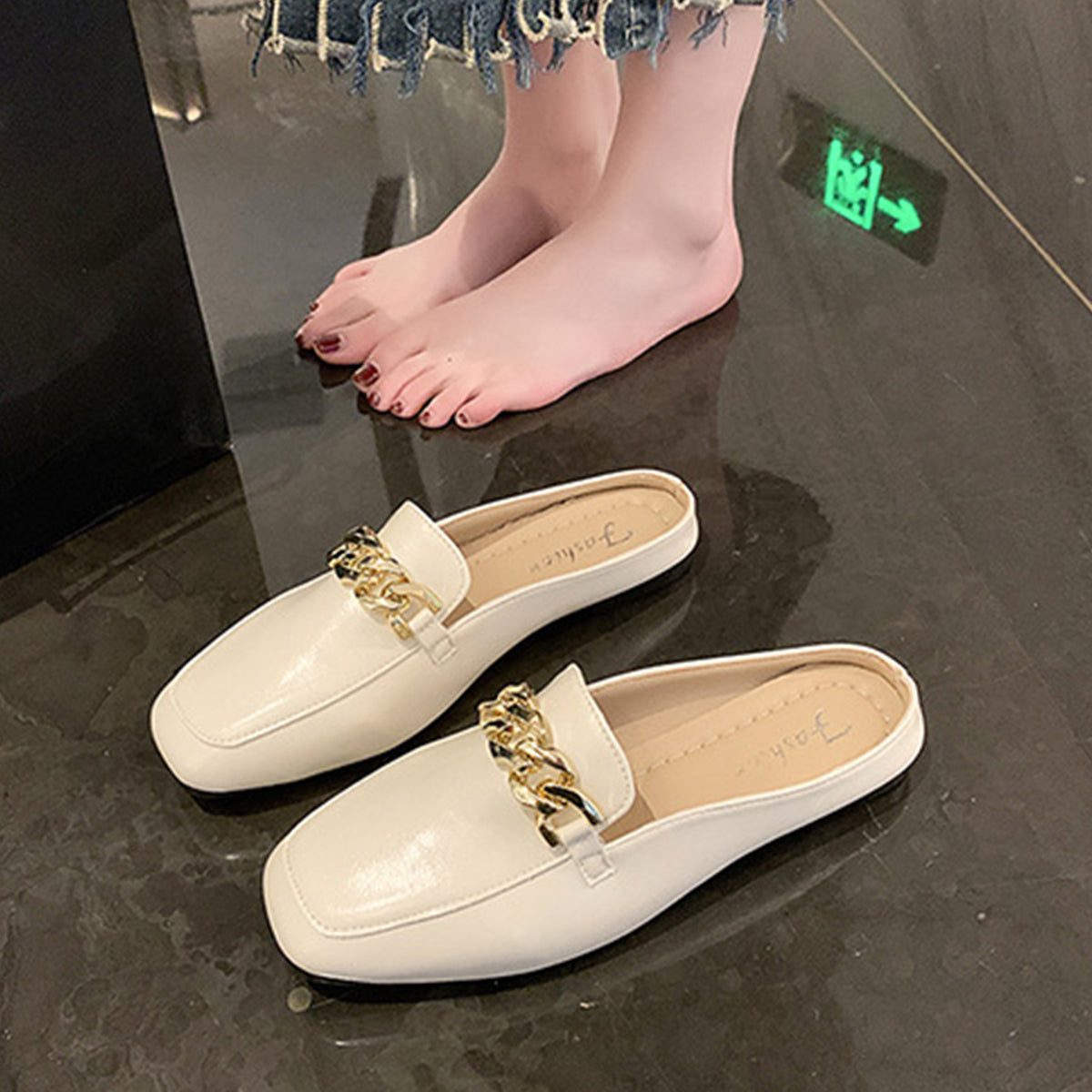 PU Leather Square Toe Flat Loafers - AllIn Computer