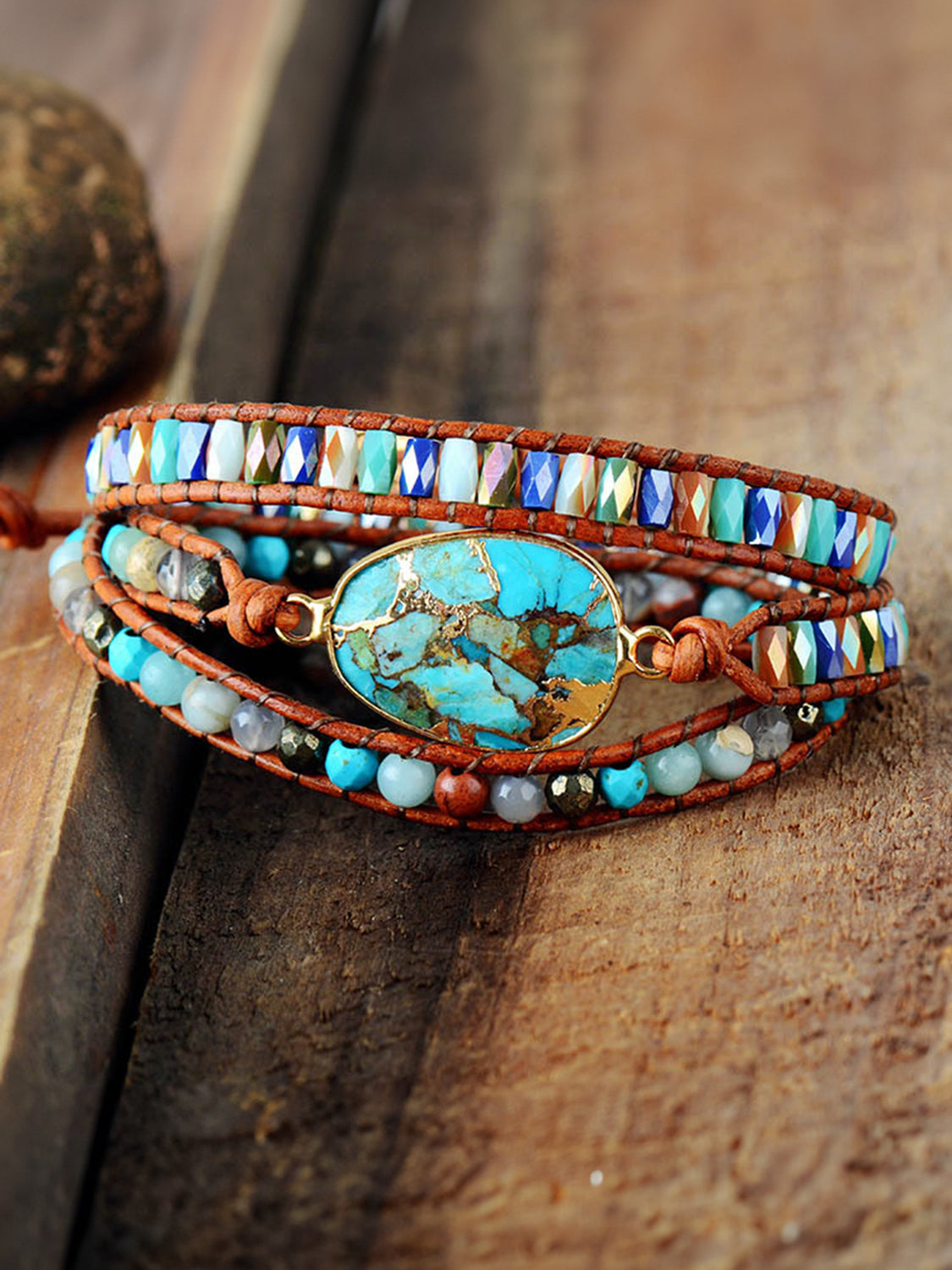 Triple-Layer Natural Stone Bracelet - AllIn Computer