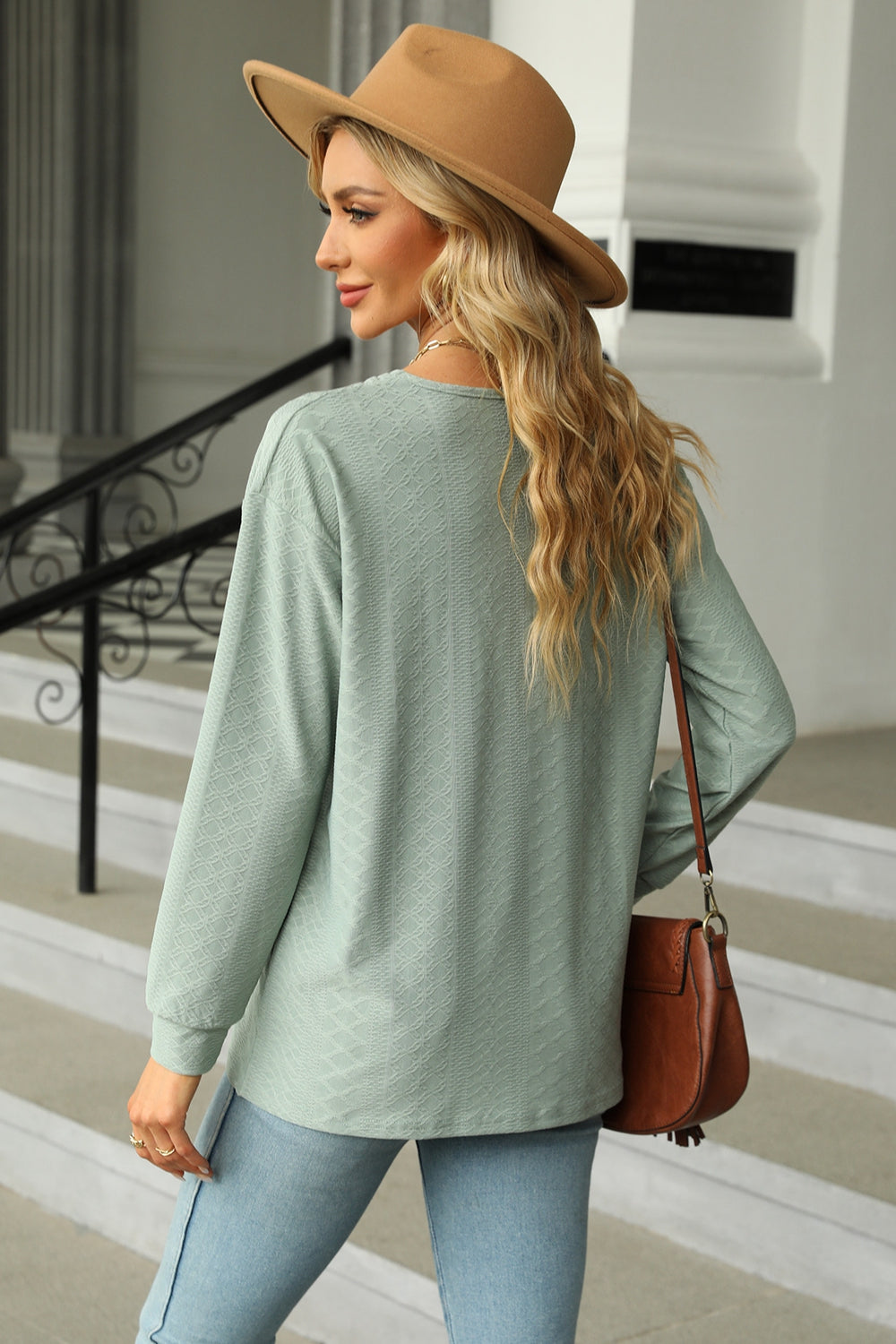 V-Neck Long Sleeve Blouse - AllIn Computer