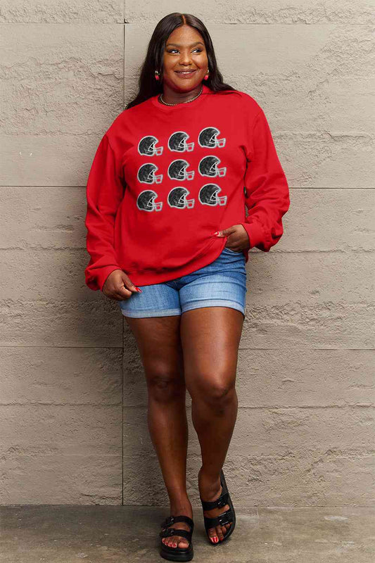 Simply Love Full Size Graphic Round Neck Sweatshirt - AllIn Computer
