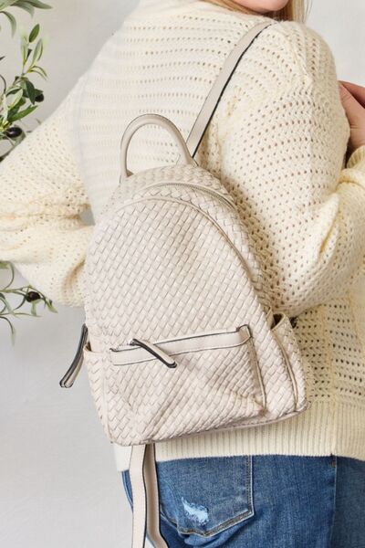 SHOMICO PU Leather Woven Backpack - AllIn Computer
