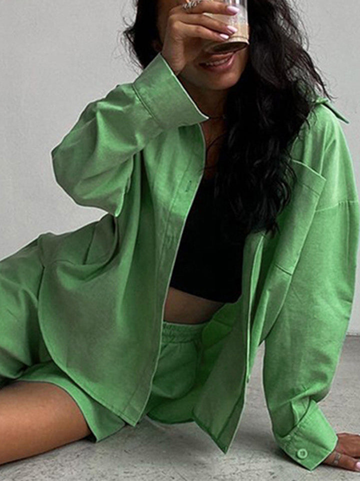 Dropped Shoulder Shirt and Shorts Set - AllIn Computer