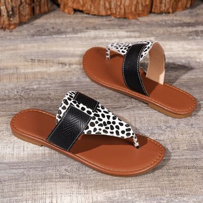 Animal Print Open Toe Sandals - AllIn Computer