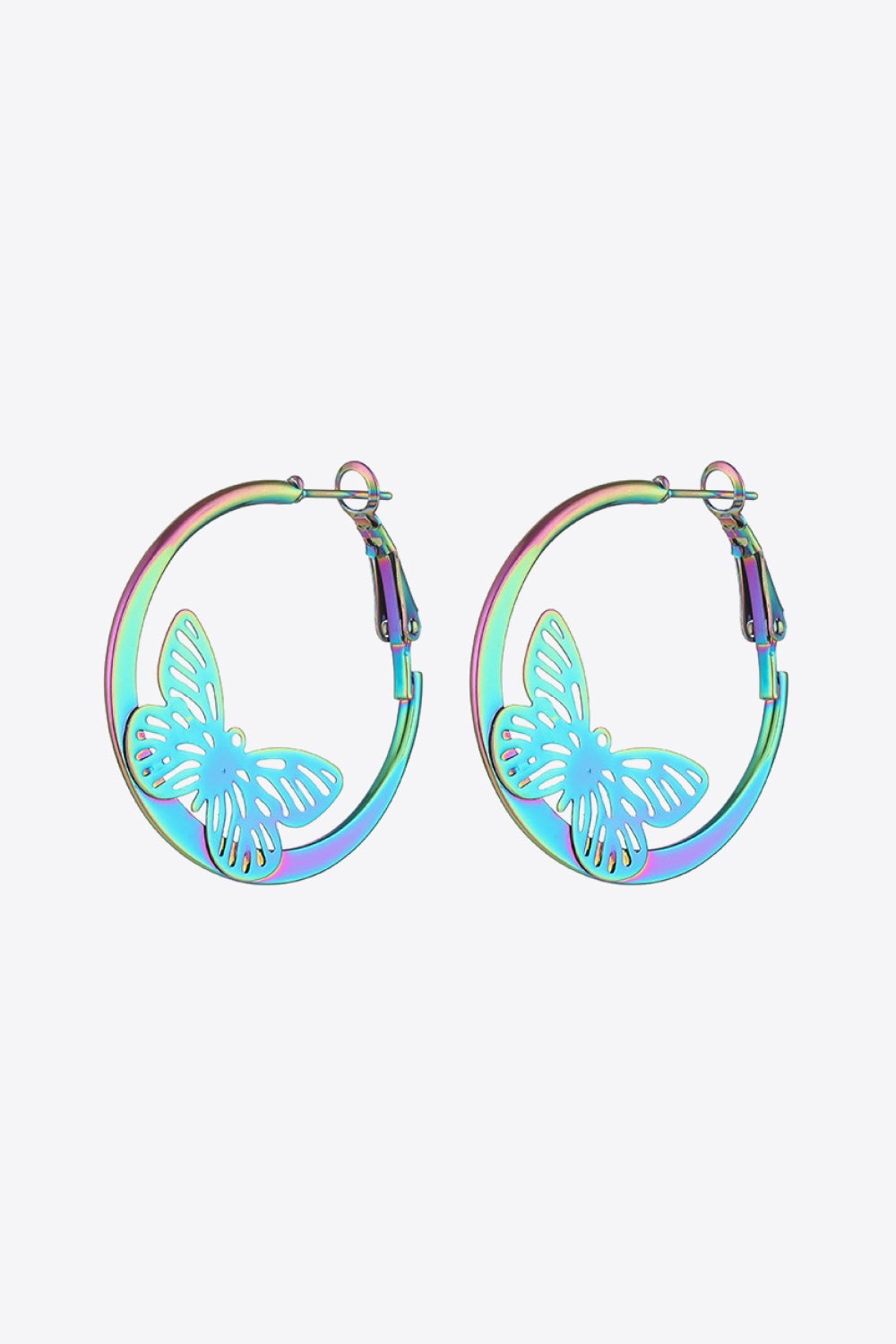 5-Pairs Wholesale Multi-Colored Butterfly Huggie Earrings - AllIn Computer