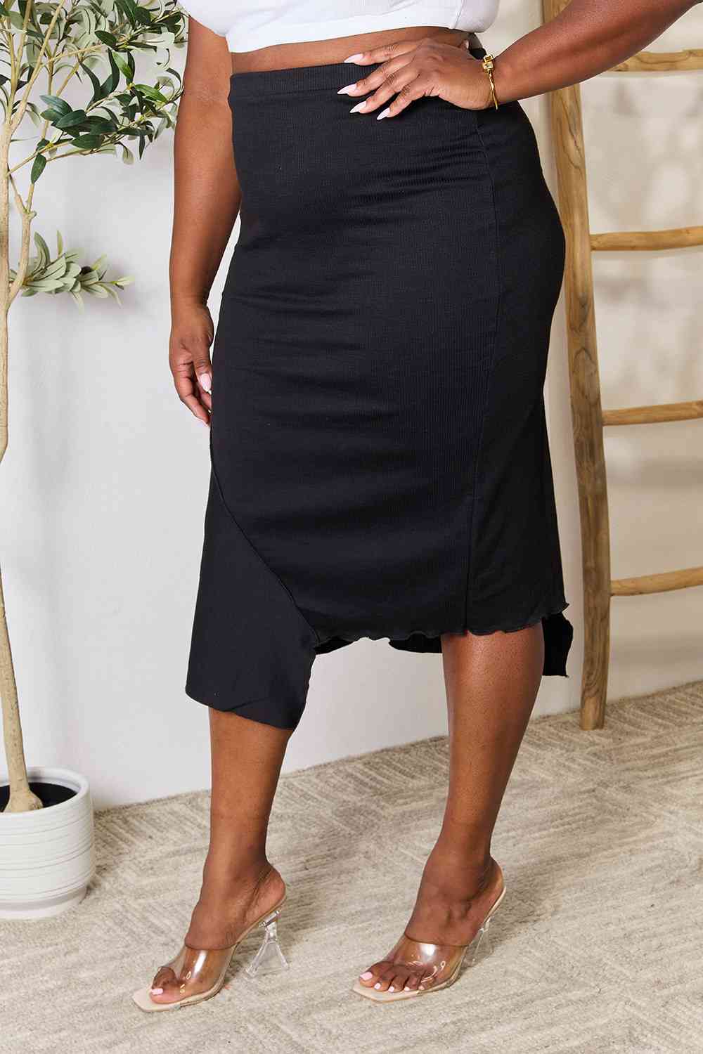 Culture Code Full Size High Waist Midi Skirt - AllIn Computer