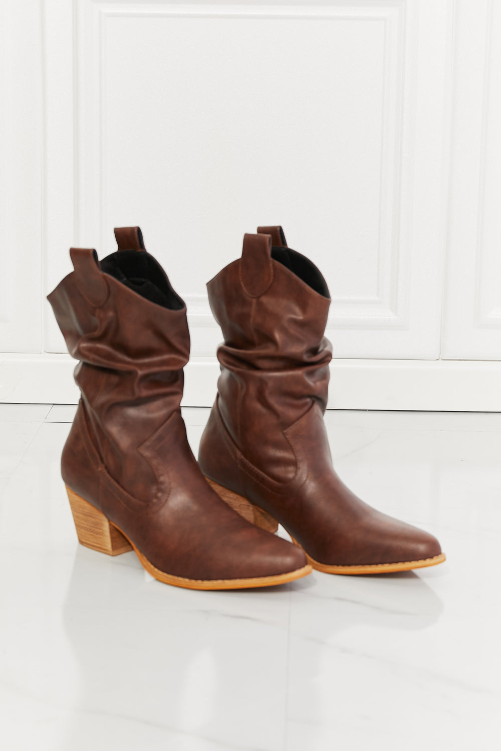 MMShoes Better in Texas Scrunch Cowboy Boots in Brown - AllIn Computer