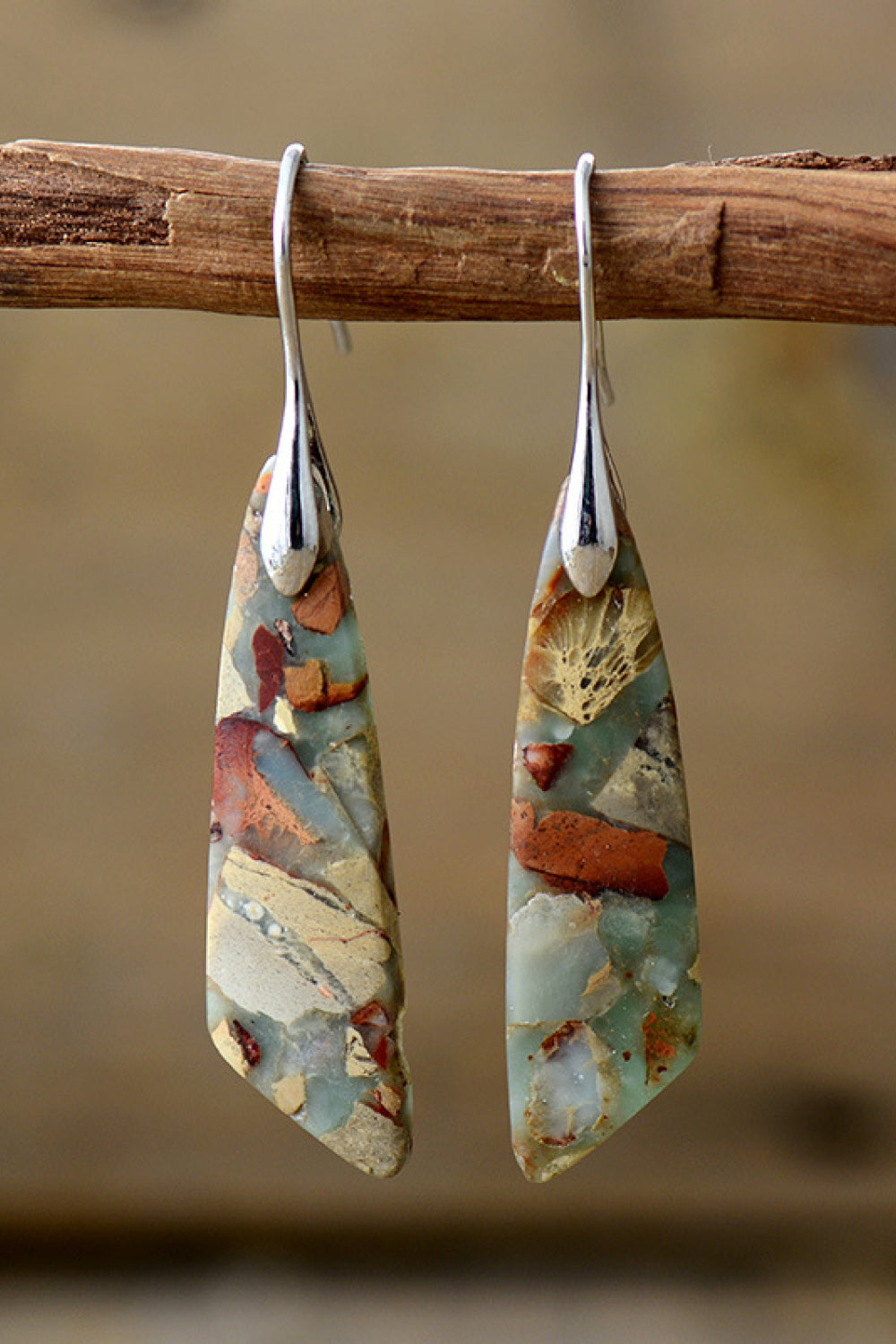 Handmade Natural Stone Dangle Earrings - AllIn Computer