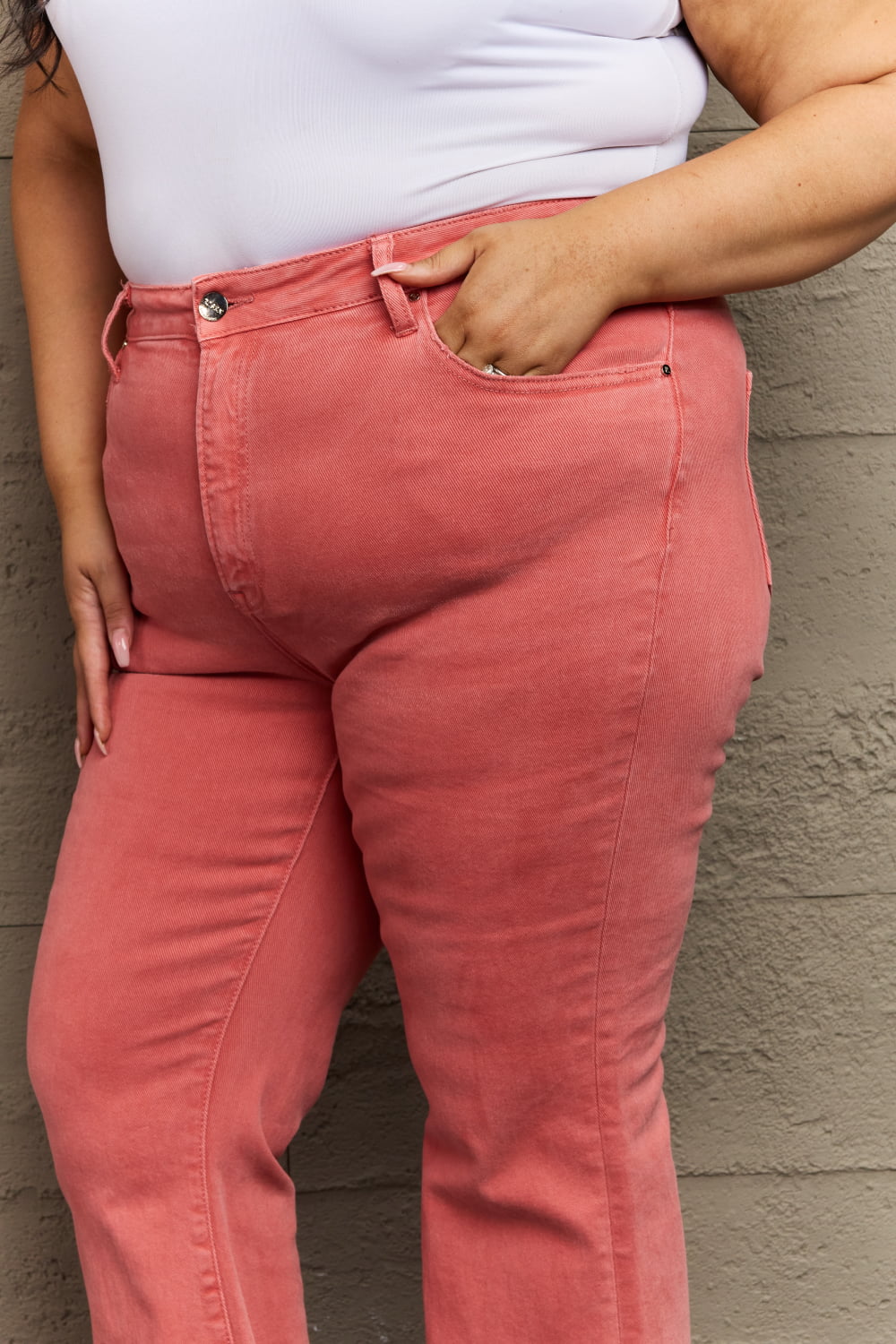 RISEN Bailey Full Size High Waist Side Slit Flare Jeans - AllIn Computer