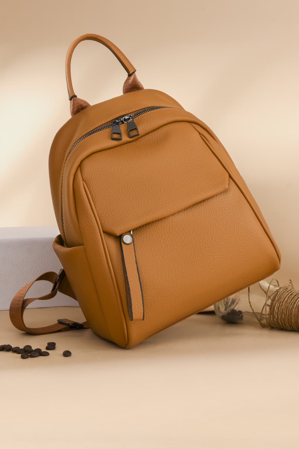 Medium PU Leather Backpack - AllIn Computer