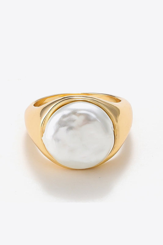 Pearl 18K Gold-Plated Alloy Ring - AllIn Computer