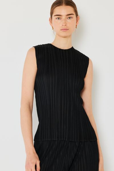 Marina West Swim Pleated Sleeveless Crewneck Tank - AllIn Computer
