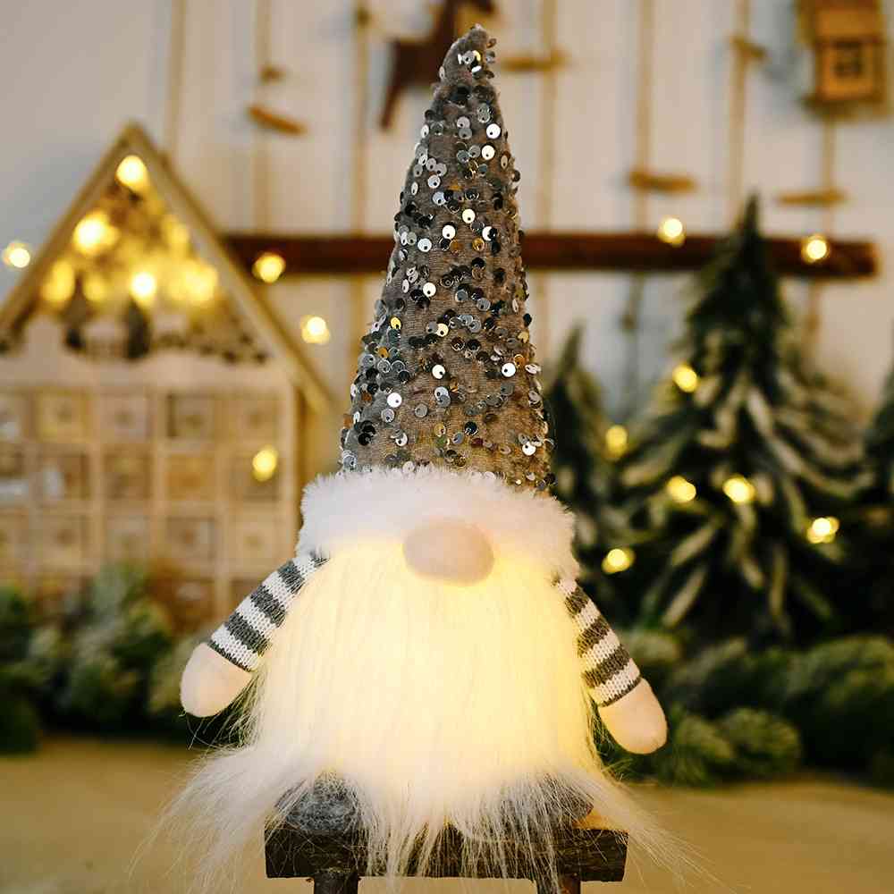 Sequin Light-Up Faceless Gnome - AllIn Computer