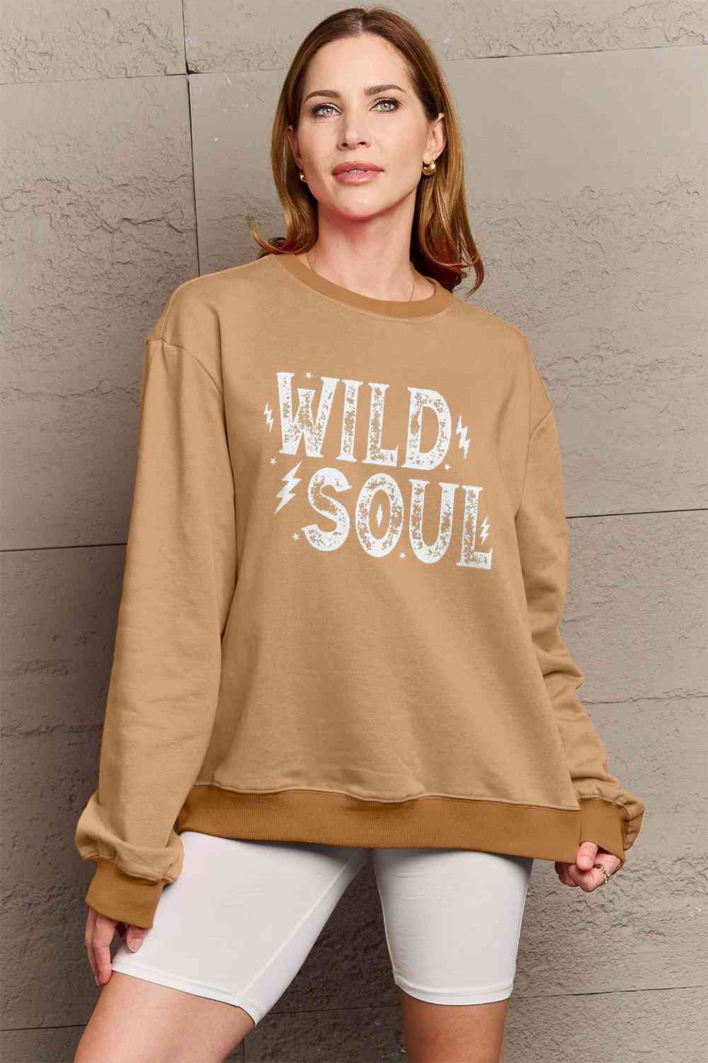 Simply Love Full Size WILD SOUL Graphic Sweatshirt - AllIn Computer