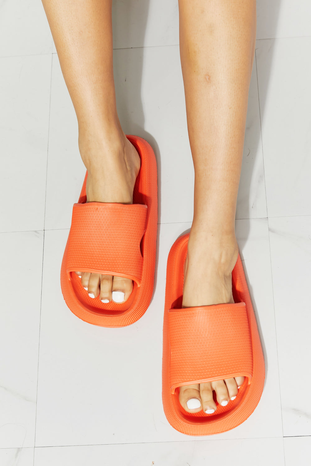 MMShoes Arms Around Me Open Toe Slides in Orange - AllIn Computer