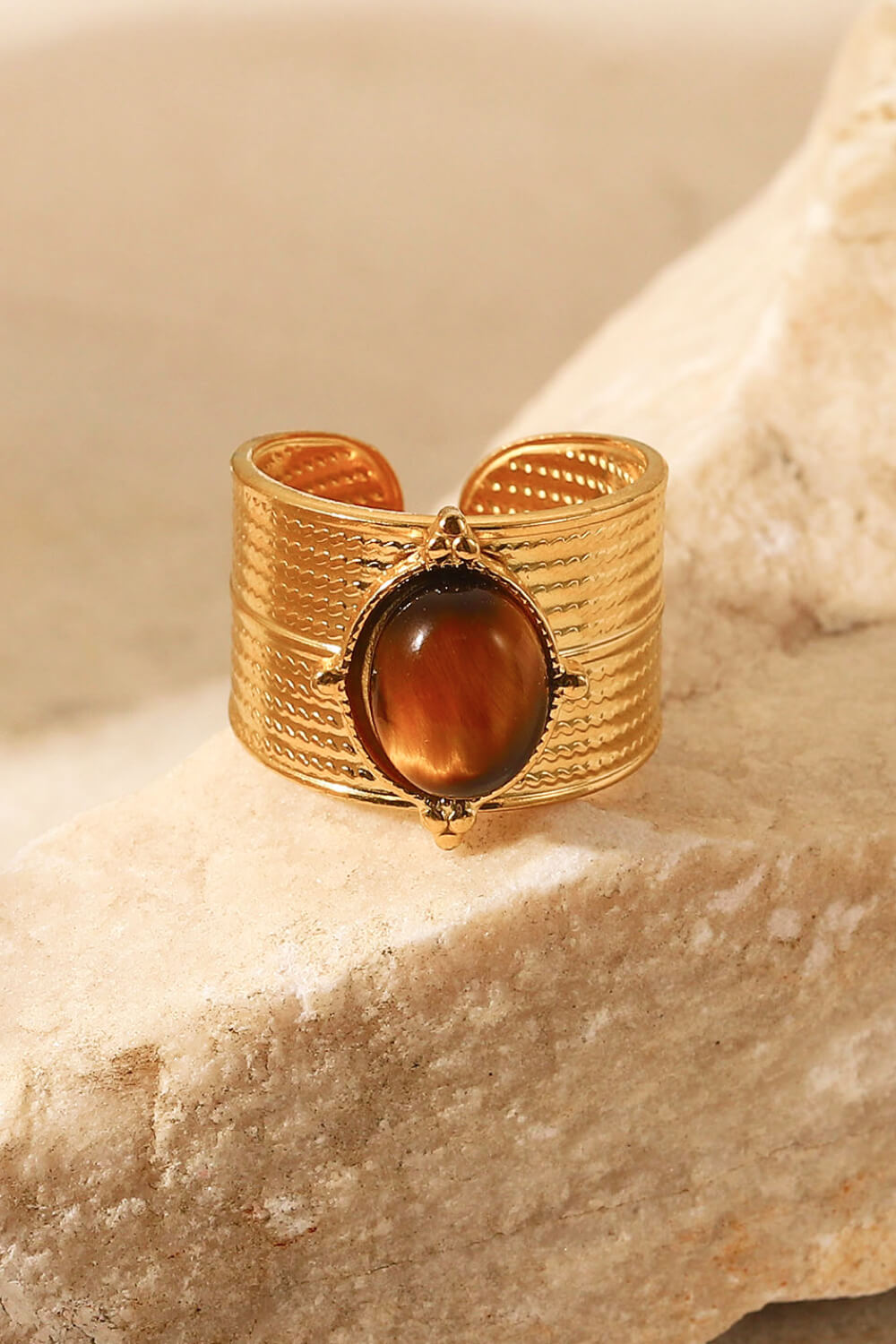 18K Gold-Plated Wide Open Ring - AllIn Computer