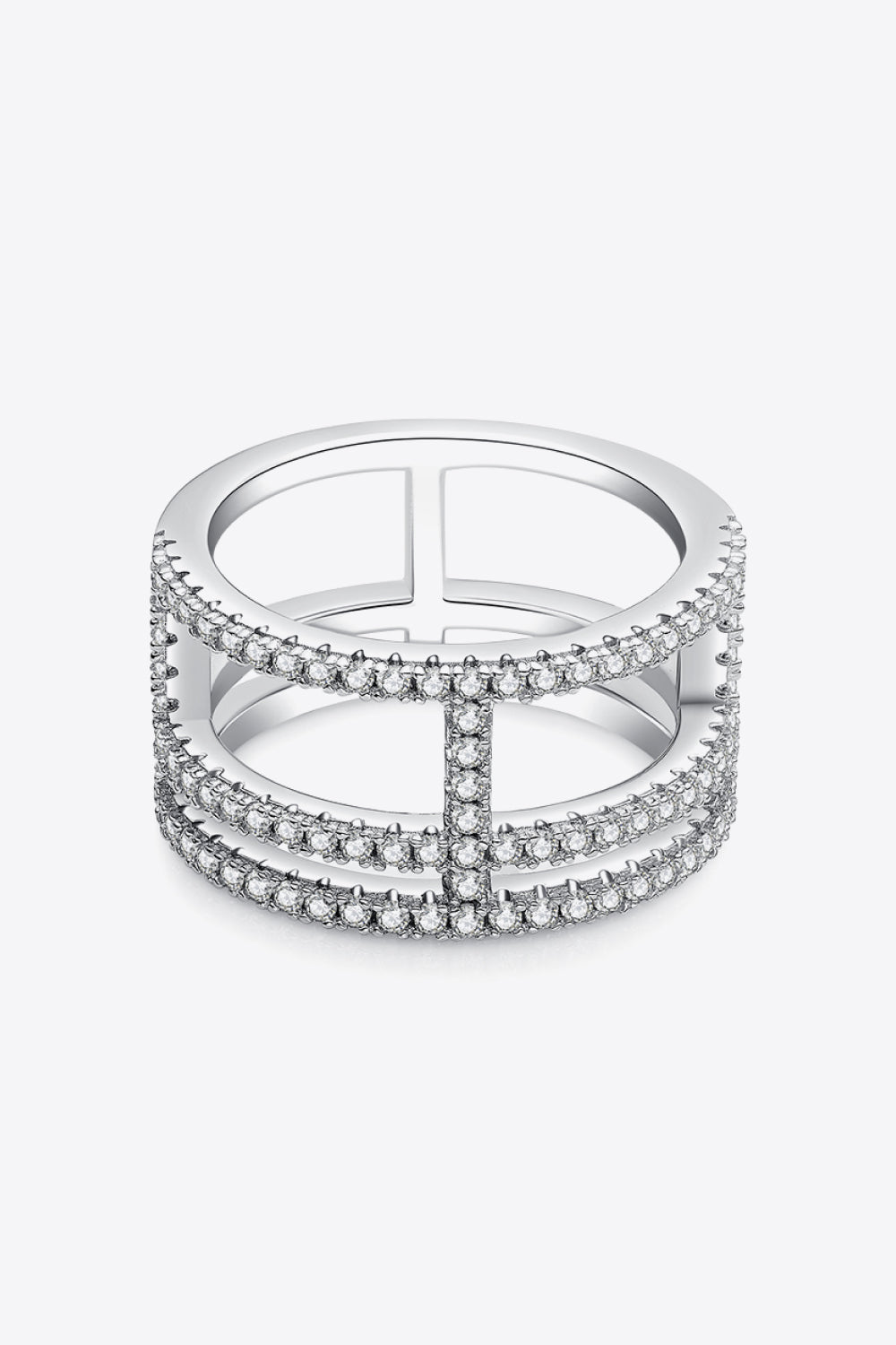 Adored Moissanite Cutout Wide Ring - AllIn Computer