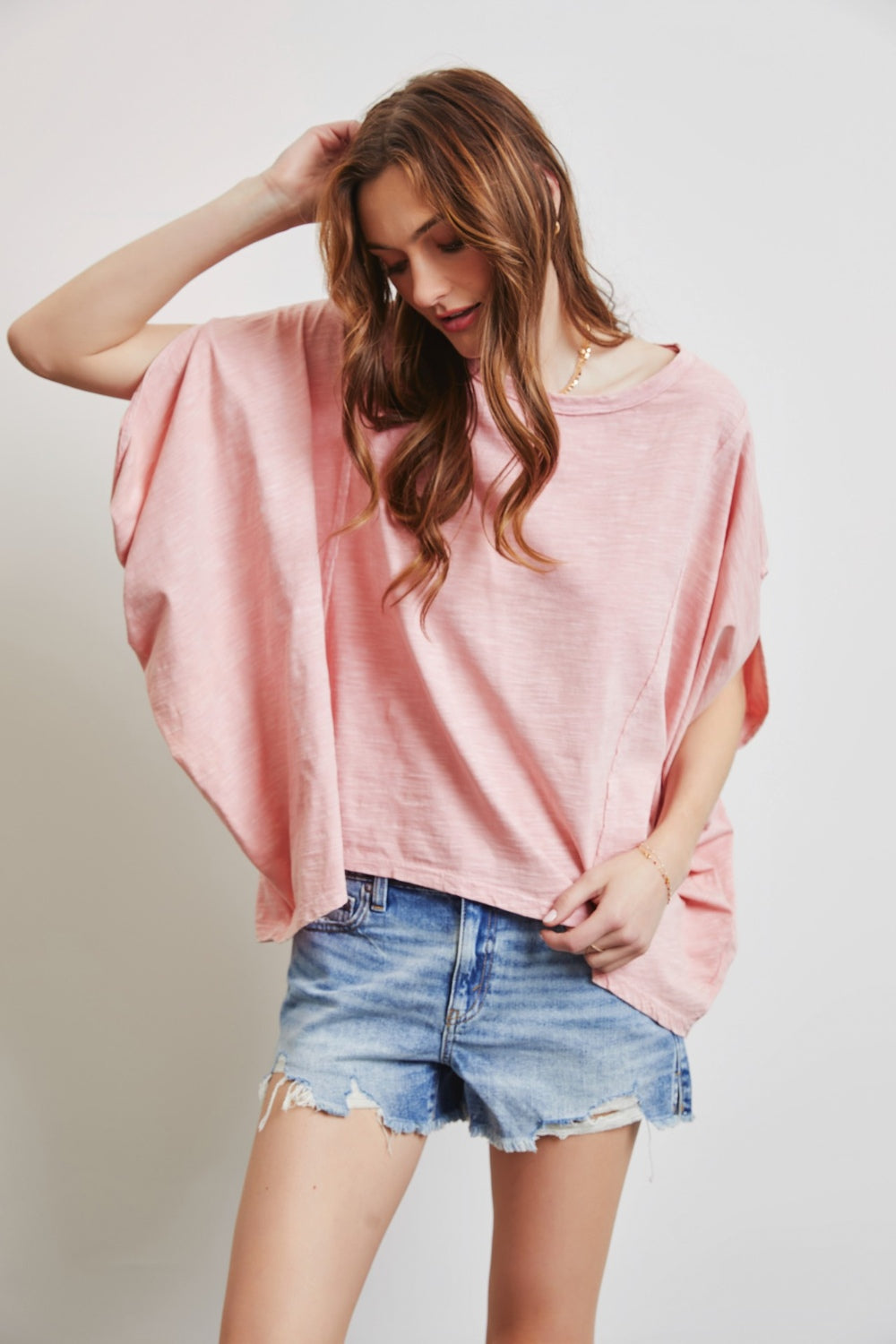 HEYSON Full Size Garment-Dyed Boat Neck Oversized Top - AllIn Computer