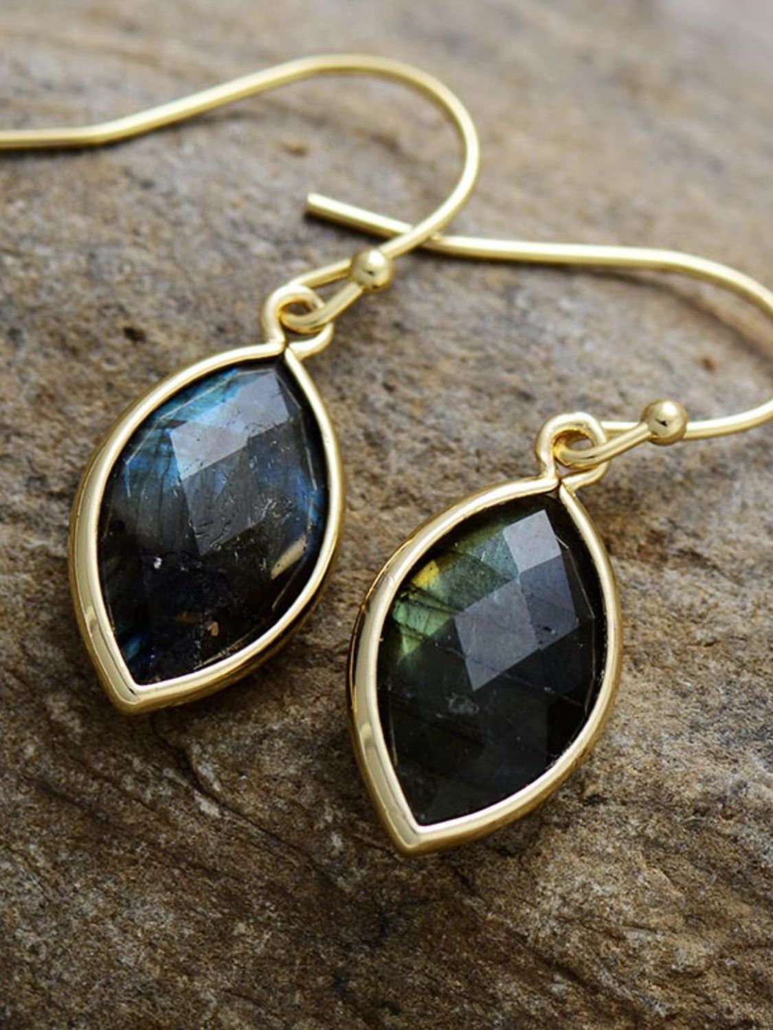 Geometrical Shape Natural Stone Dangle Earrings - AllIn Computer