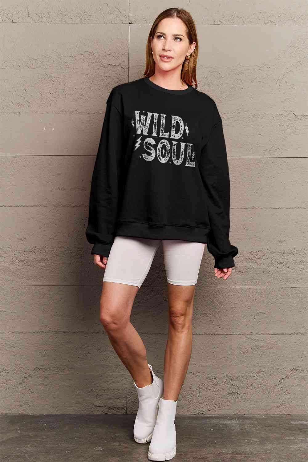 Simply Love Full Size WILD SOUL Graphic Sweatshirt - AllIn Computer